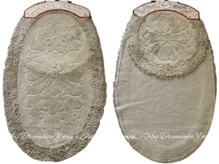 Набор бежевых хлопковых ковриков Velora Home Karina Beige 60х100+50х60