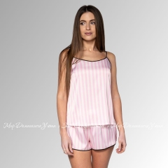 Женская атласная пижама шорты с майкой Shato 2215 pink