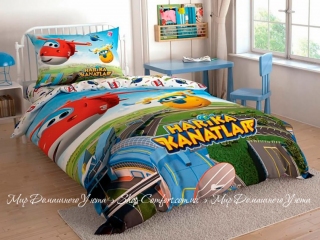 Хлопковое детское постельное белье с простыней на резинке TAC Harika kanatlar