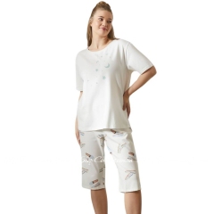 Женская хлопковая трикотажная пижама капри с футболкой Hays 36148