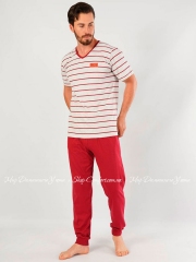 Пижама мужская футболка со штанами Gazzaz 1040510467 бордовый