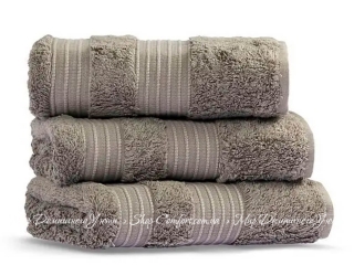 Бежевое махровое полотенце Lappartement London Warm Grey 70х140