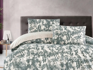 Постельное белье с простыней на резинке First Сhoice Homesko Colin green евро