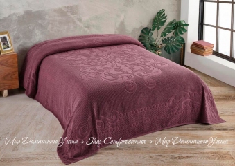 Хлопковая махровая простынь Uniko Crown Home Garden murdum 220х240