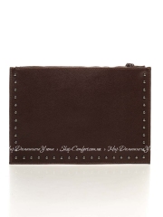 Клатч Genuine Leather 1405_dark_brown Кожаный Коричневый
