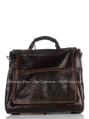 Дорожная сумка Genuine Leather 8817P_dark_brown Кожаная Коричневый
