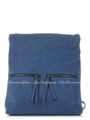 Рюкзак Genuine Leather 8869-blue кожаный Синий