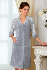 Домашний велюровый халат Emmi 14135 серый