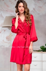 Женский короткий атласный халат Mia-Amore Марисия 8583 красный