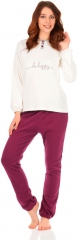 Комплект женский Jokami Desire кофта и штаны крем-фиолетовый