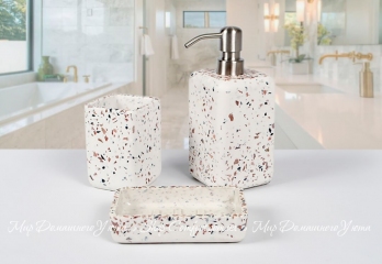 Комплект в ванную 3 предмета Irya Mozaik Beyaz стандарт белый