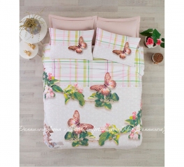 Комплект постельного белья Brenda Yesil Cotton box ранфорс евро