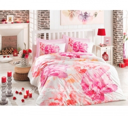 Комплект постельного белья Dreamy Pembe Cotton box ранфорс евро