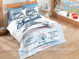 Комплект постельного белья Harbors Mavi Cotton box ранфорс евро