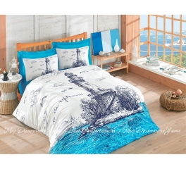 Комплект постельного белья Light House Mavi Cotton box ранфорс евро