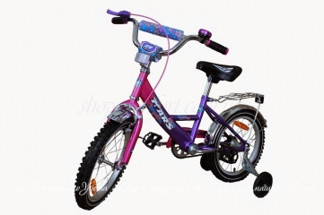 Велосипед Марс 16 ручной тормоз и эксцентрик (розовый-фиолетовый)