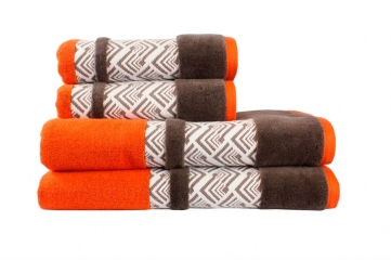 Махровое полотенце Hobby Nazende 50X90 Оранжевый/Коричневый (8698499313767)