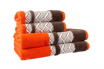 Махровое полотенце Hobby Nazende 70X140 Оранжевый/Коричневый (8698499313774)