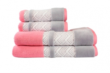 Махровое полотенце Hobby Nazende 50X90 Розовый/Серый (8698499313828)