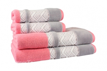 Махровое полотенце Hobby Nazende 70X140 Розовый/Серый (8698499313835)