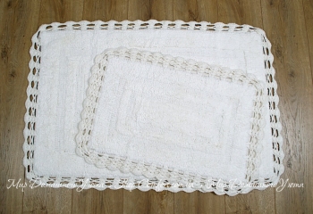 Набор ковриков Irya Debra Ekru 60х90+40х60 молочный