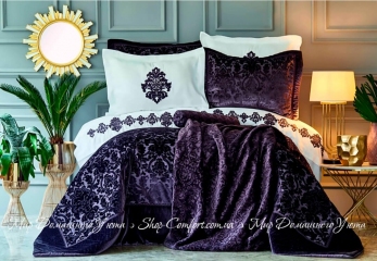 Набор постельное белье с одеялом 11 предметов Karaca Home Volante Murdum евро фиолетовый