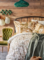 Набор постельное белье с пледом Karaca Home Vella Yesil 2020-1 евро зеленый