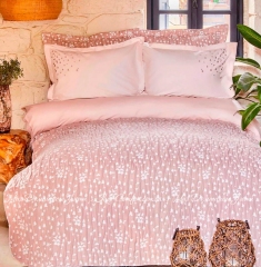 Набор постельное белье с покрывалом Karaca Home Passaro Blush евро пудра