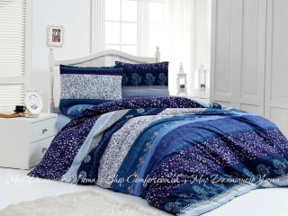 Набор постельного белья LightHouse Бязь Голд Night Blue Евро (2200000541758)