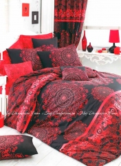Набор постельного белья LightHouse Бязь Голд Osmanli Красный Евро (2200000542731)