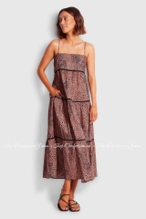 Летнее длинное хлопковое платье Seafolly 54266-DR bronze
