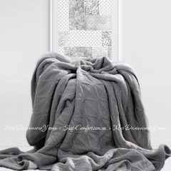Плед вязаный акриловый Home Textile Soft серый 150х200 серый