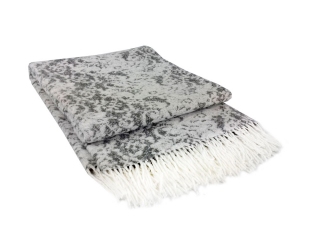 Плед полушерстяной Vladi Корсика Корте 140х200 бел-сер