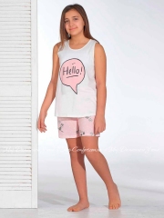 Комплект для девочки подростка майка шорты Sevim 8189 розовая