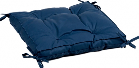 Подушка на стул с завязками Iris Home Optima 40х40х5 синий
