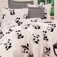 Покрывало Eponj Home B&W Panda siyah-beyaz пике 200х235