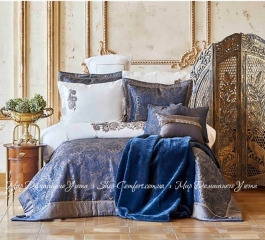 Покрывало с наволочками Karaca Home Venita Lacivert 270х260 евро синий