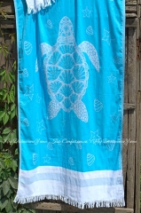 Полотенце Pestemal Barine Turtle Mavi 85х165 голубой