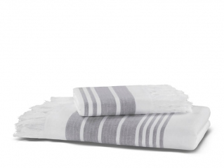 Махровое полотенце Hamam Marine new 50х100 white/dark grey