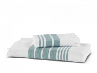 Махровое полотенце Hamam Marine new 50х100 white/tiel