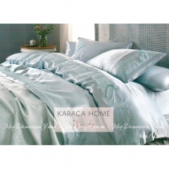 Набор постельное белье с покрывалом пике Karaca Home Tugce su yesil евро