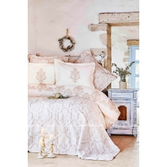 Набор постельное белье с покрывалом Karaca Home Matteo bej 2018-2 евро