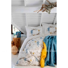 Набор постельное белье с покрывалом Karaca Home Pabla mavi 2019-1 евро