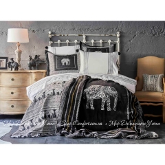 Набор постельное белье с покрывалом и пледом Karaca Home Alenis 2019-1 евро