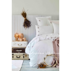 Набор постельное белье с покрывалом Karaca Home Lalita lila 2019-1 евро