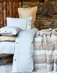 Набор постельное белье с пледом Karaca Home Woodley mavi евро