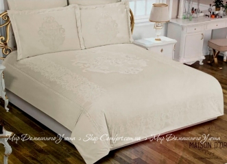 Бамбуковое постельное белье с жаккардом Maison Dor Adrieen cream евро