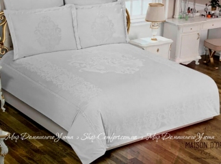 Бамбуковое постельное белье с жаккардом Maison Dor Adrieen white евро