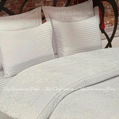 Жаккардовое постельное белье из бамбука Maison Dor Pearl white евро