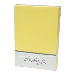 Трикотажная простынь на резинке с наволочками Acelya желтая 160х200+30